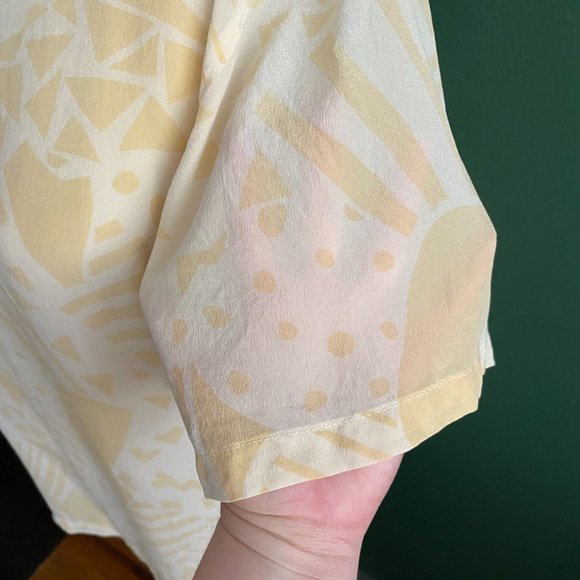 Vintage printed silk blouse - Picture 8 of 10